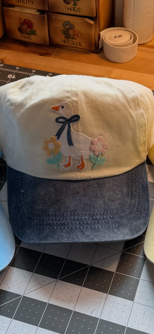 Beige and Denim Goose Ball Cap