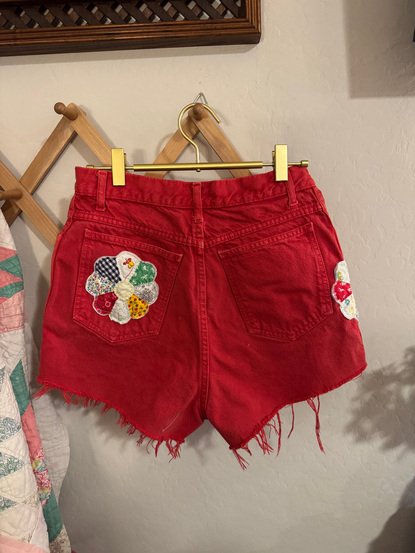 Vintage Red Rio Cut Offs with Patchwork- Size 11