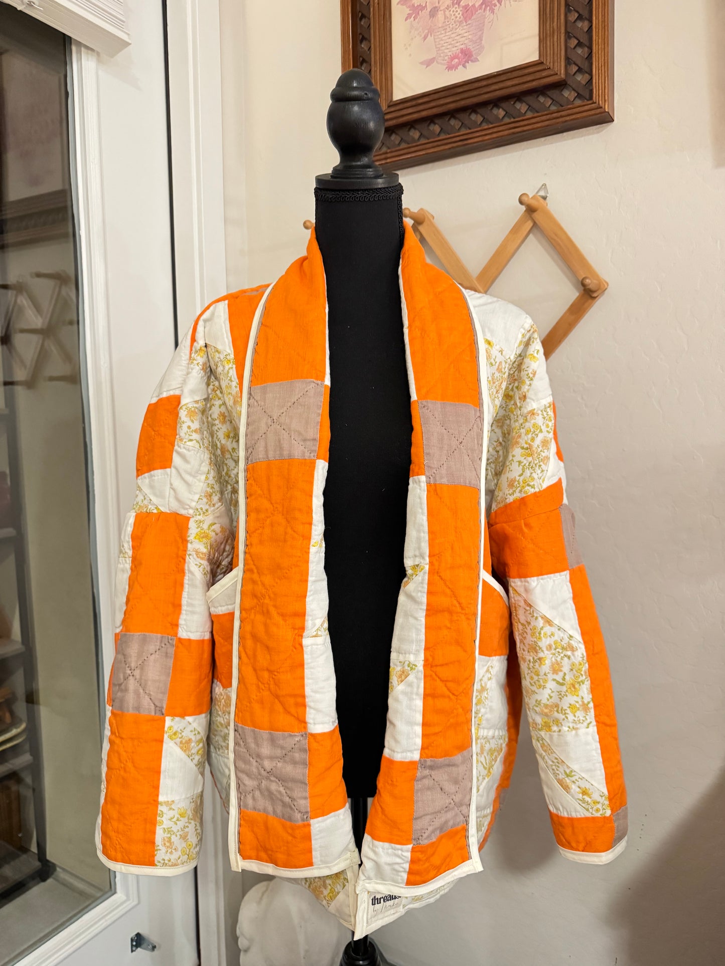 Harvest Hues Patchwork Coat- Size Oversized Med.