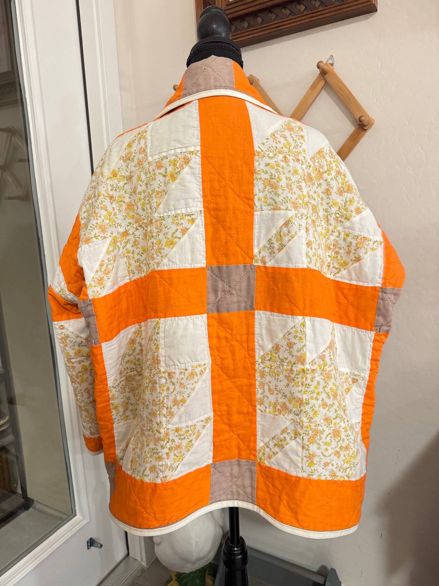 Harvest Hues Patchwork Coat- Size Oversized Med.