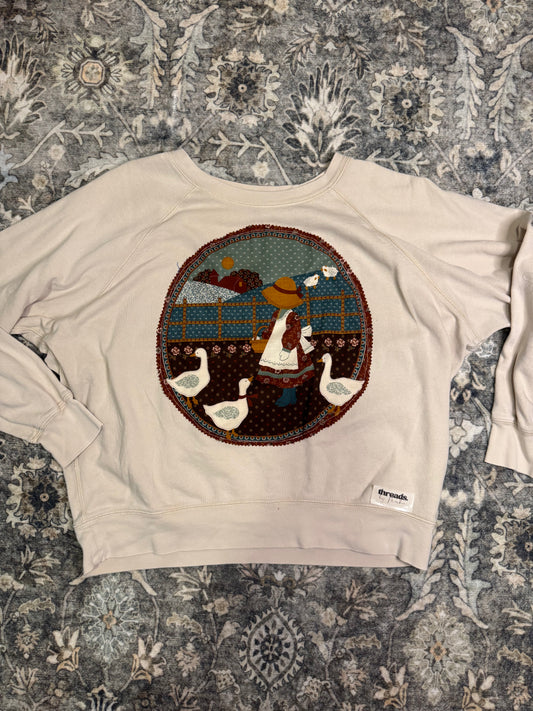 Countryside Goose Girl Sweatshirt- Size M