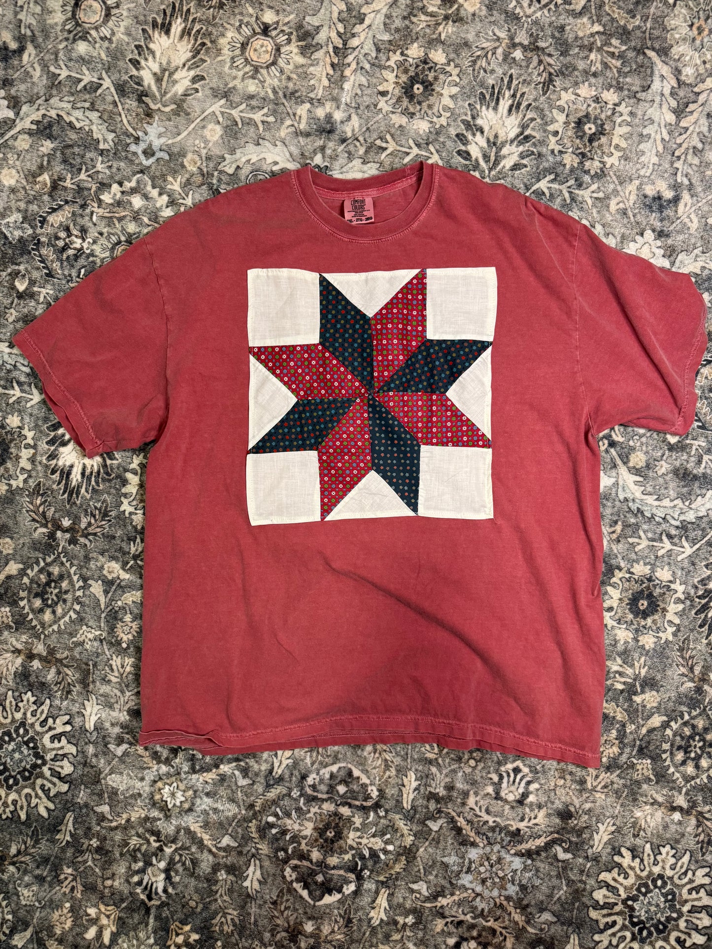 Festive Quilt Star Tee- 2XL