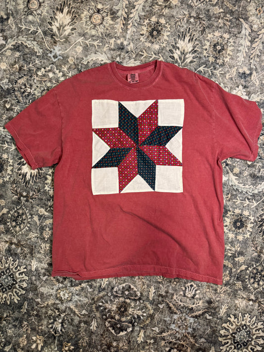Festive Quilt Star Tee- 2XL