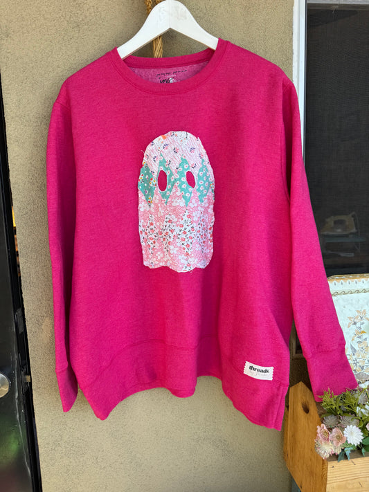 2XL Hot Pink Quilt Ghost Sweatshirt