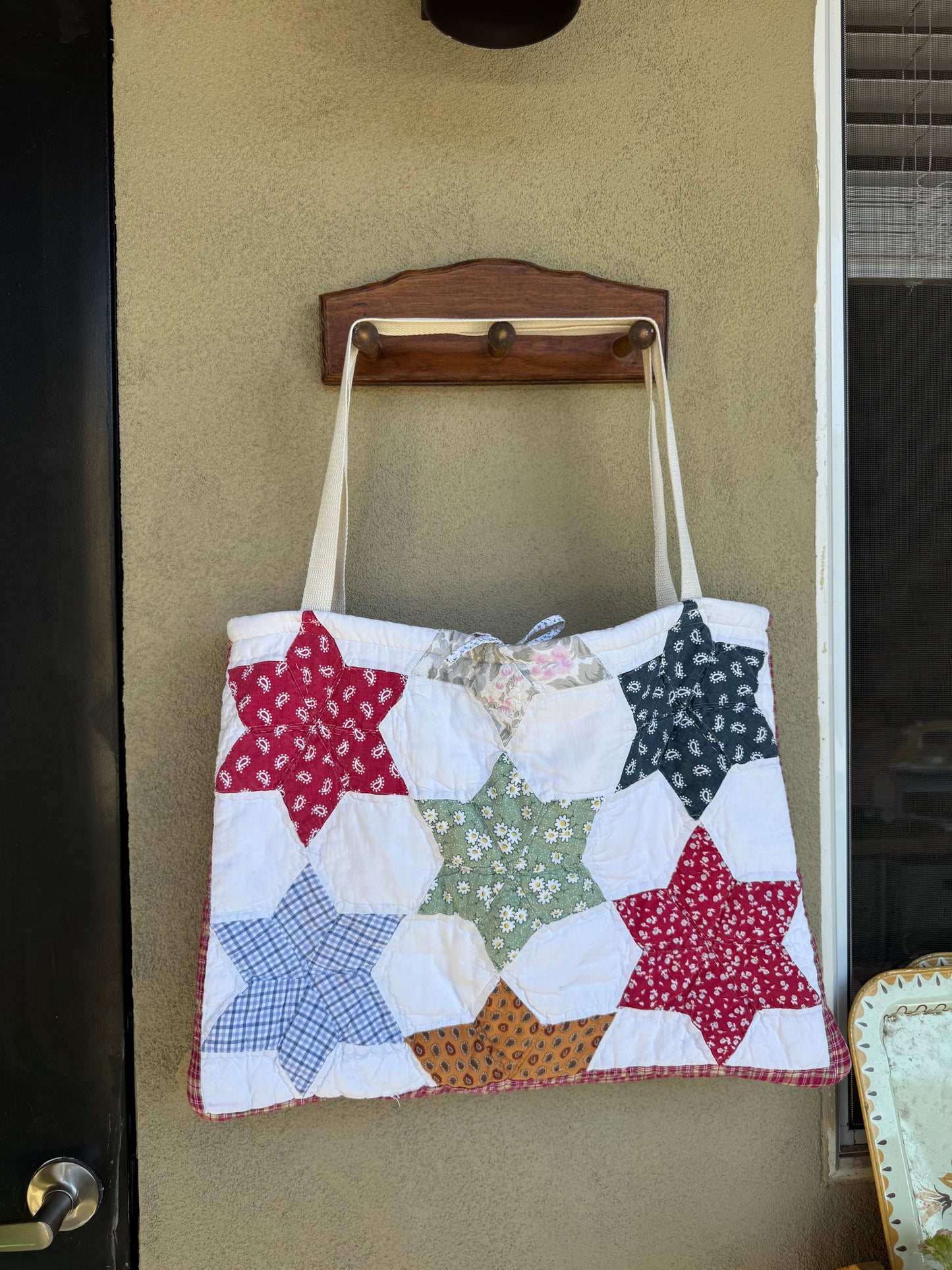Star Patchwork Quilt Tote Bag
