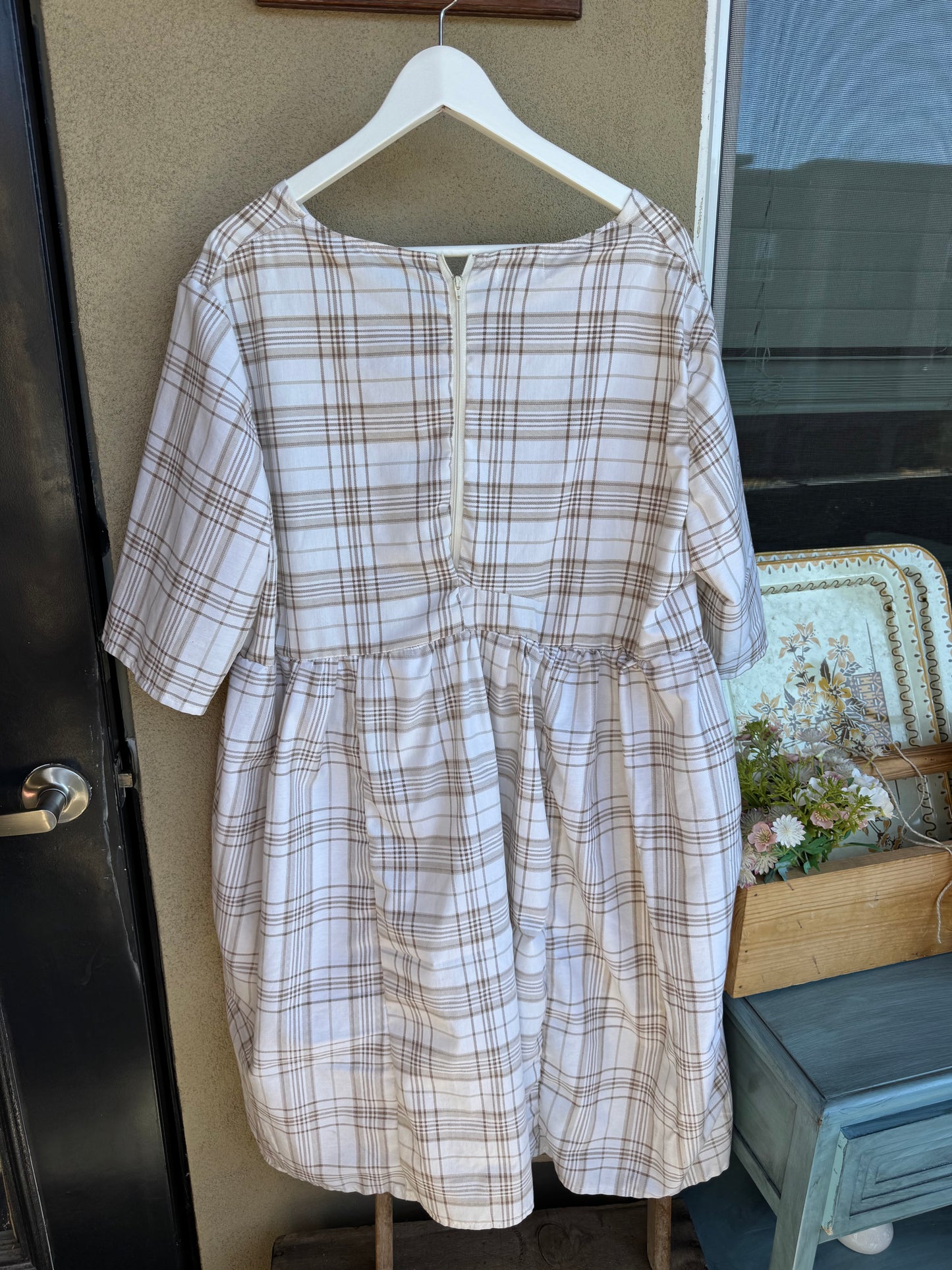 Plaid Cotton Dress – Size XL