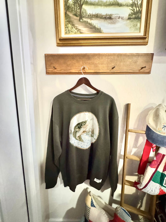 Gone Fishin’ Vintage Patch Sweatshirt (Size XL)