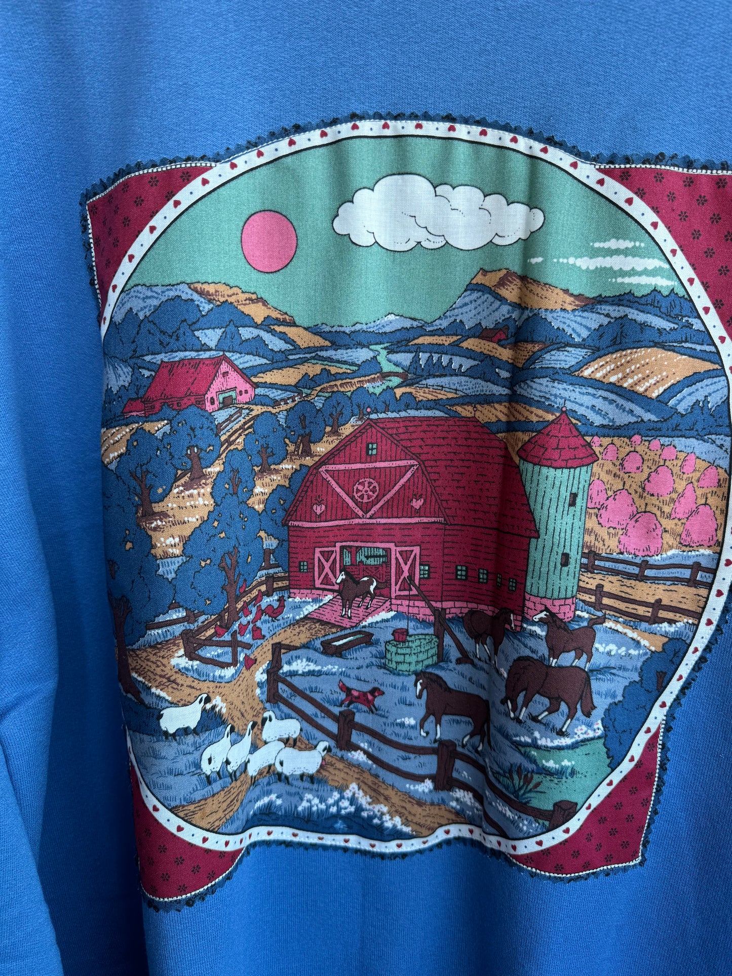 Farmstead Daydream Patchwork Crewneck — Size Large
