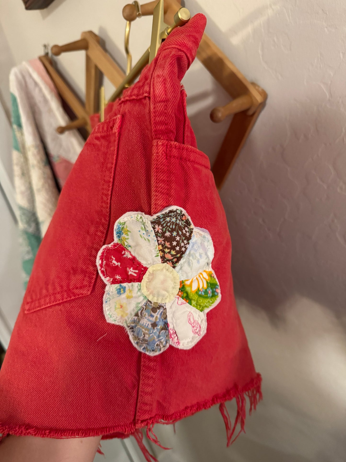 Vintage Red Rio Cut Offs with Patchwork- Size 11