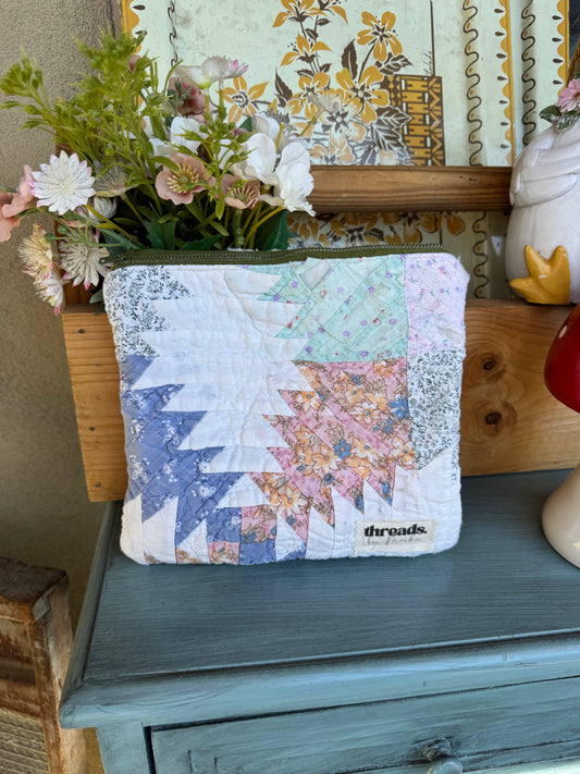 Pastel Star Quilt Pouch