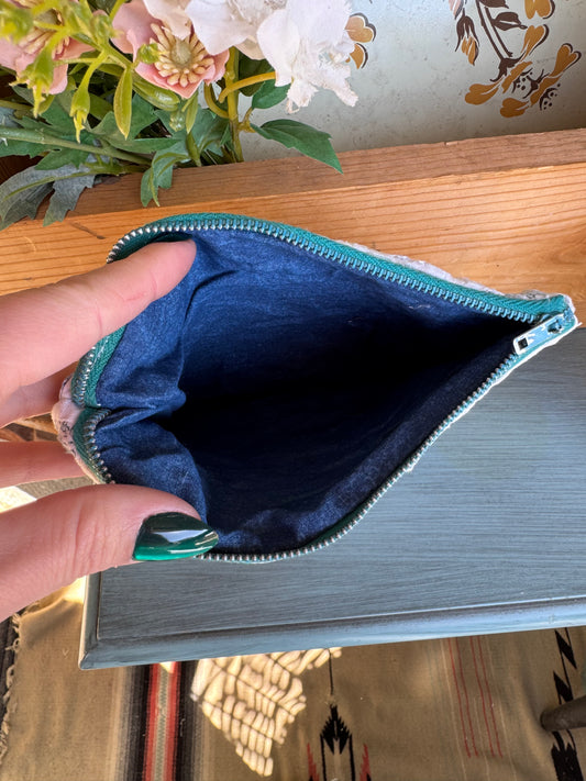 Pastel Pine Quilt Zipper Pouch