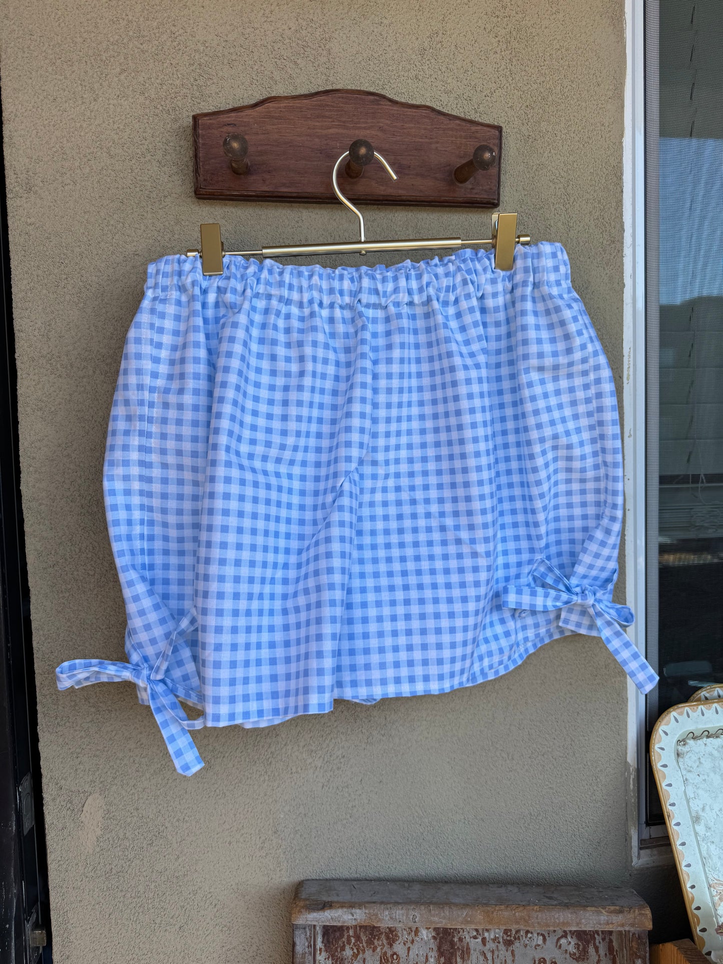 Blue Gingham Shorts – Size Large