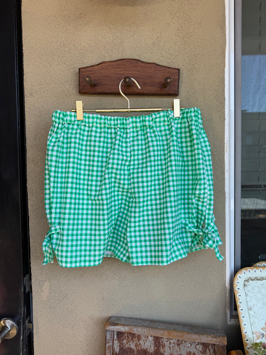 Green Gingham Shorts – Size Large