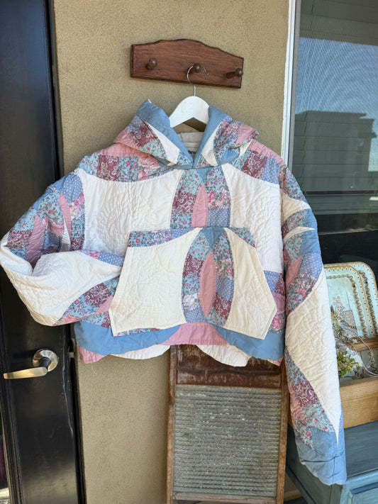 Vintage Patchwork Quilted Jacket – Size Large
