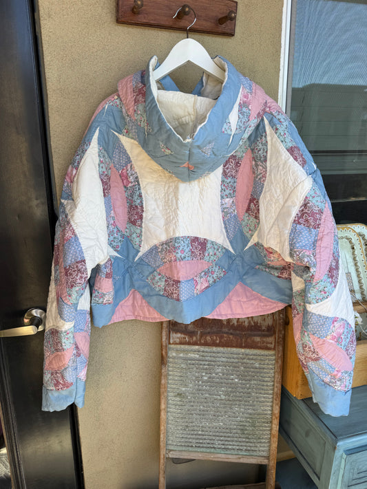 Vintage Patchwork Quilted Jacket – Size Large