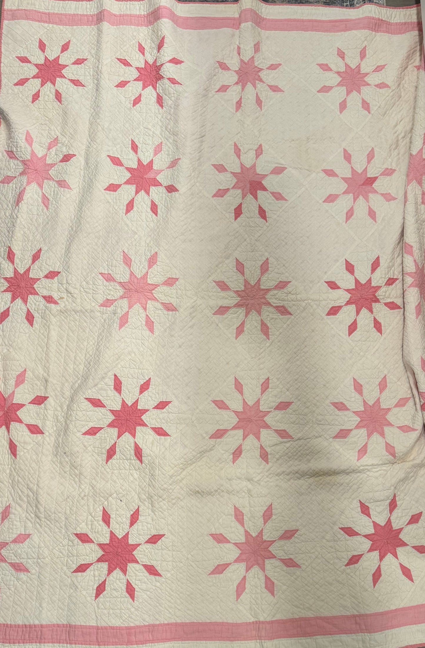 Pink Starburst Heirloom Quilt