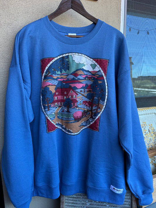 Countryside Daydream Patchwork Crewneck — Size XL