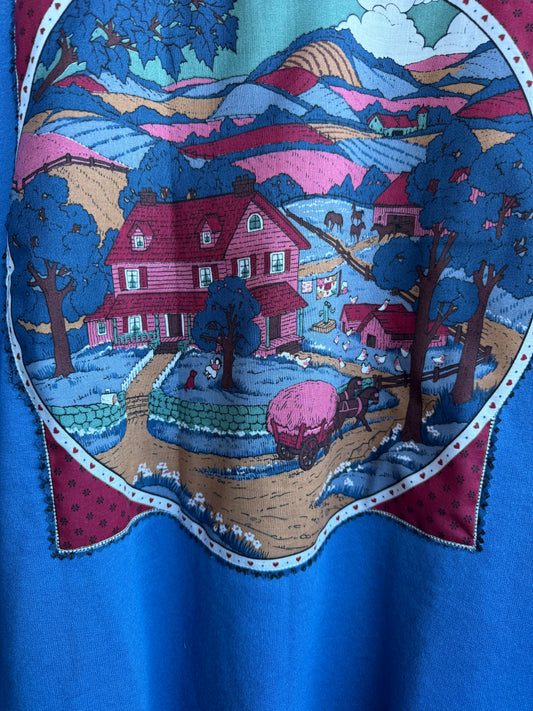 Countryside Daydream Patchwork Crewneck — Size XL