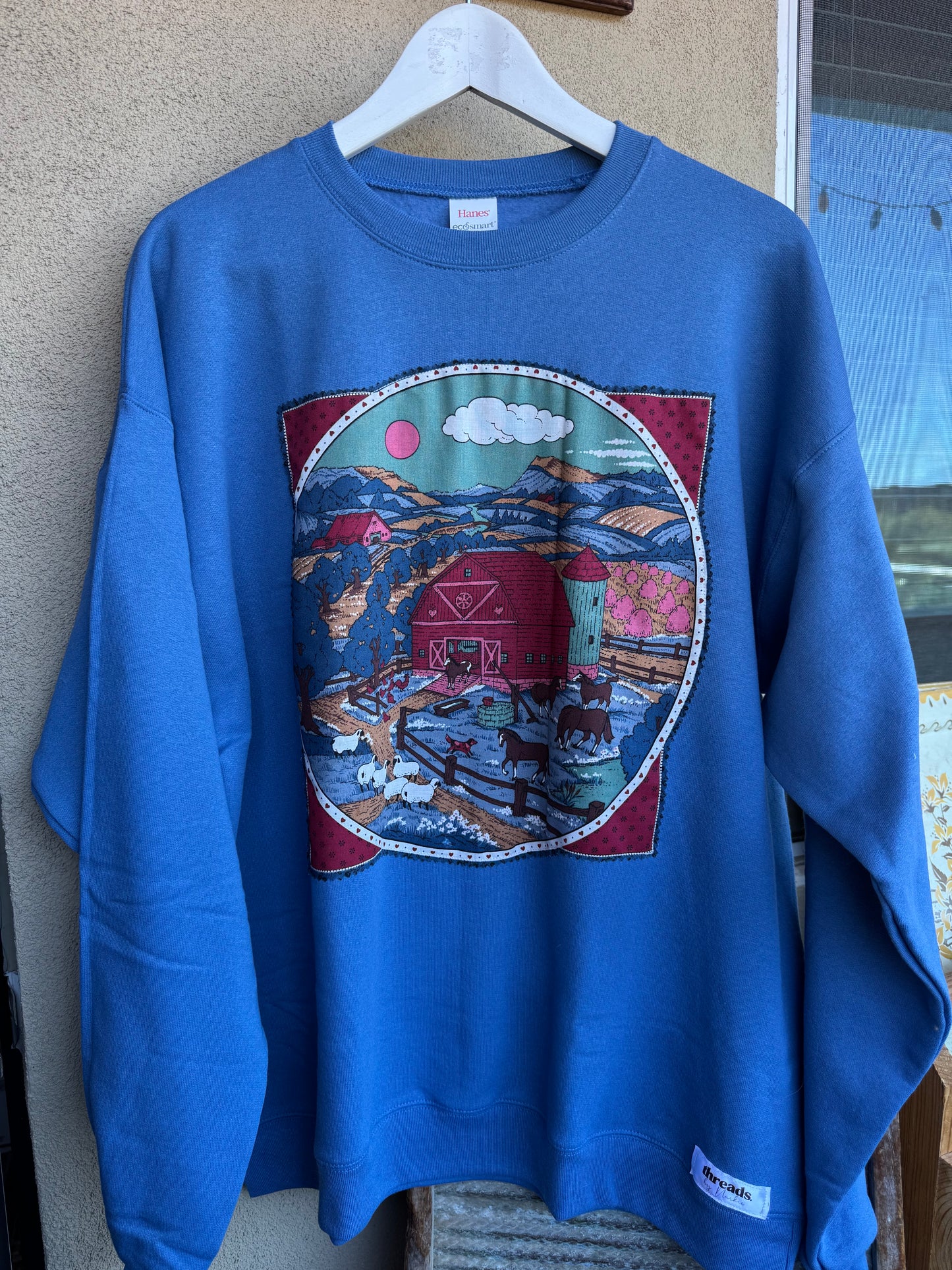Farmstead Daydream Patchwork Crewneck — Size Large